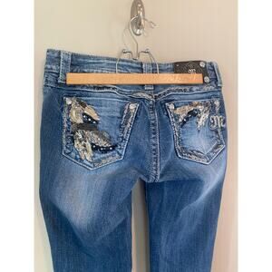 Miss Me Sequin Studded Boot Cut Jeans Size 27